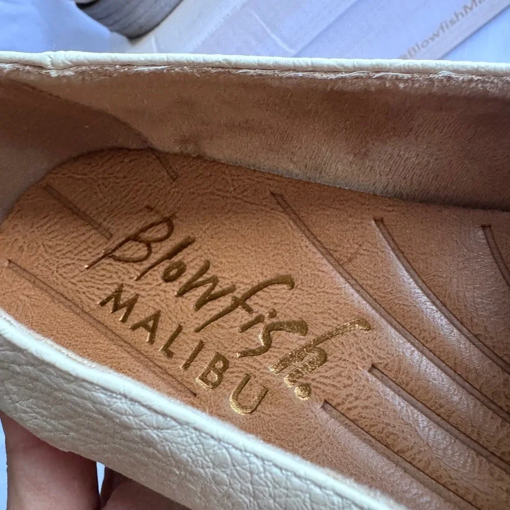 New Blowfish Malibu Harper Off White Loafers Studded Slip On Vegan Shoes‎ US 10M